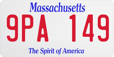 MA license plate 9PA149