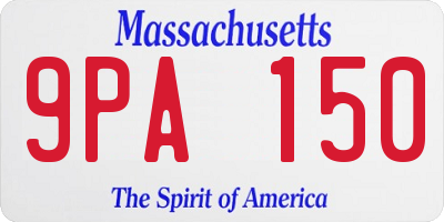MA license plate 9PA150