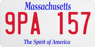 MA license plate 9PA157