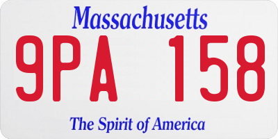 MA license plate 9PA158