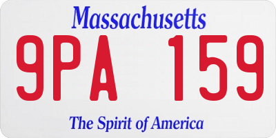 MA license plate 9PA159