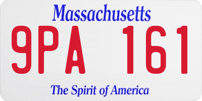 MA license plate 9PA161