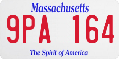 MA license plate 9PA164