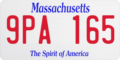 MA license plate 9PA165