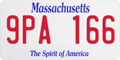 MA license plate 9PA166