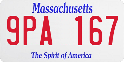 MA license plate 9PA167