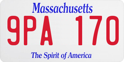 MA license plate 9PA170
