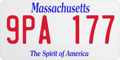 MA license plate 9PA177