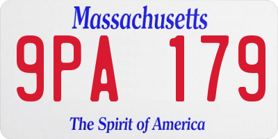 MA license plate 9PA179