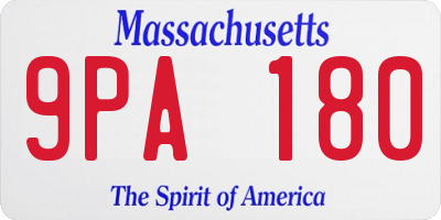 MA license plate 9PA180