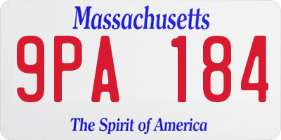 MA license plate 9PA184