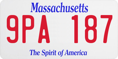 MA license plate 9PA187