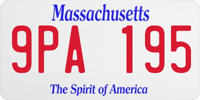 MA license plate 9PA195