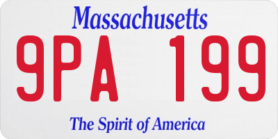 MA license plate 9PA199
