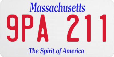 MA license plate 9PA211