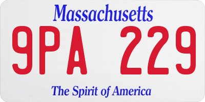 MA license plate 9PA229