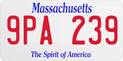 MA license plate 9PA239