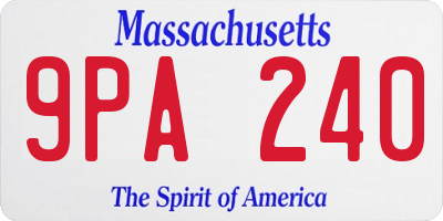 MA license plate 9PA240