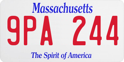 MA license plate 9PA244