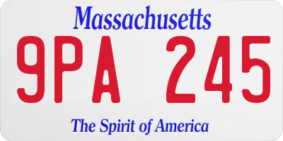 MA license plate 9PA245