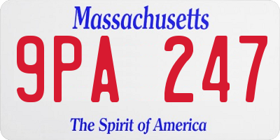 MA license plate 9PA247