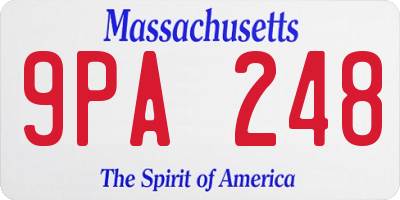 MA license plate 9PA248