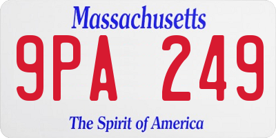 MA license plate 9PA249