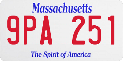 MA license plate 9PA251