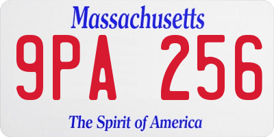 MA license plate 9PA256