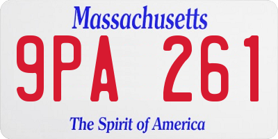 MA license plate 9PA261