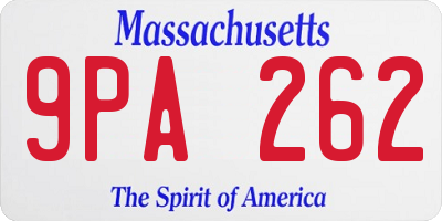 MA license plate 9PA262