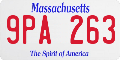 MA license plate 9PA263