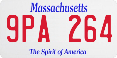 MA license plate 9PA264