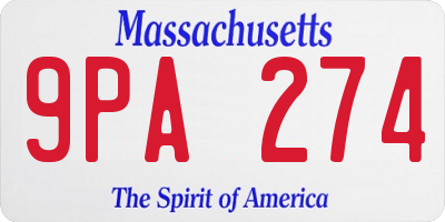 MA license plate 9PA274