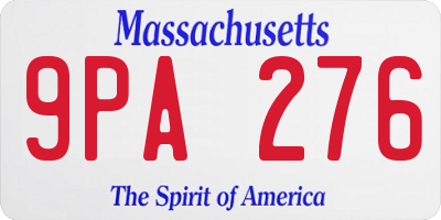 MA license plate 9PA276