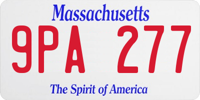 MA license plate 9PA277