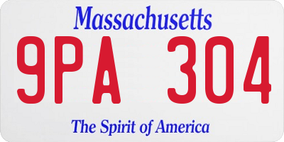 MA license plate 9PA304