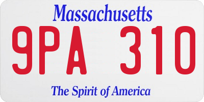 MA license plate 9PA310