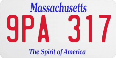 MA license plate 9PA317