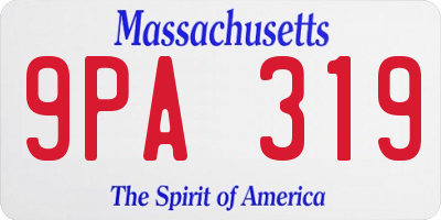 MA license plate 9PA319