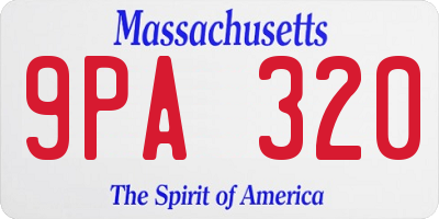 MA license plate 9PA320