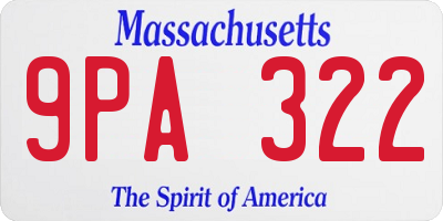 MA license plate 9PA322