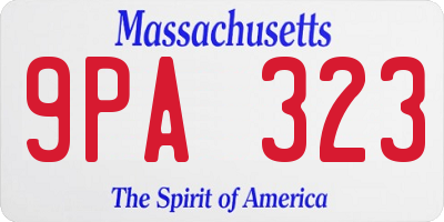 MA license plate 9PA323