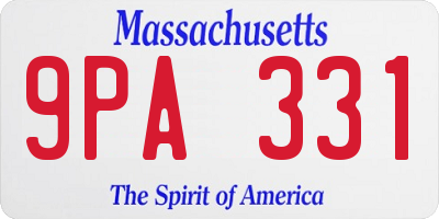 MA license plate 9PA331