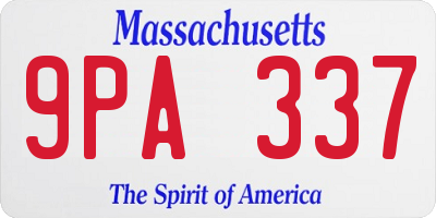 MA license plate 9PA337