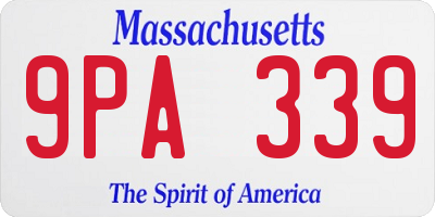 MA license plate 9PA339