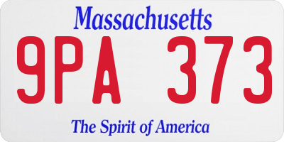 MA license plate 9PA373