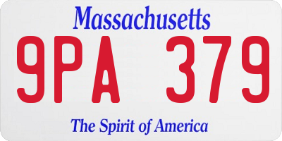 MA license plate 9PA379