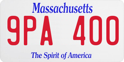 MA license plate 9PA400