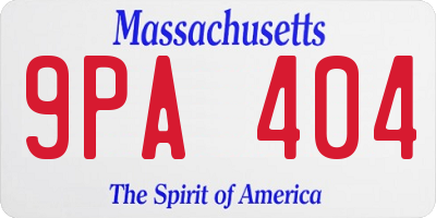 MA license plate 9PA404
